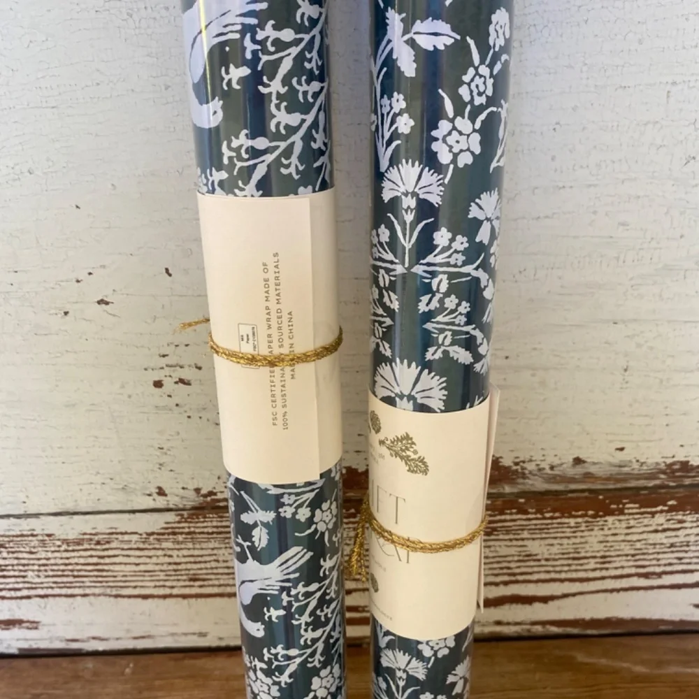 NWT  Set of 2 rolls Anthropologie  Venice AND Flora  Gift Wrap Wrapping Paper